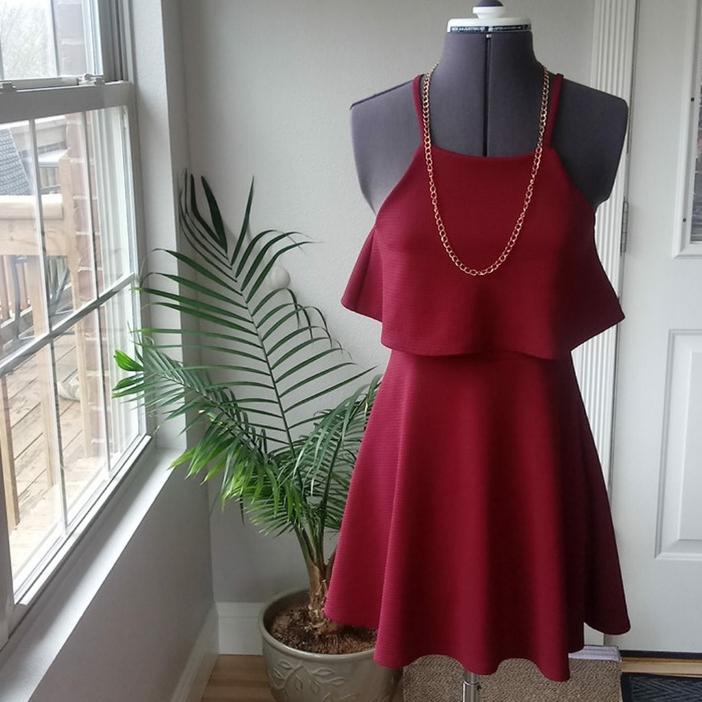 Pink Crush Sleeveless Maroon Dress